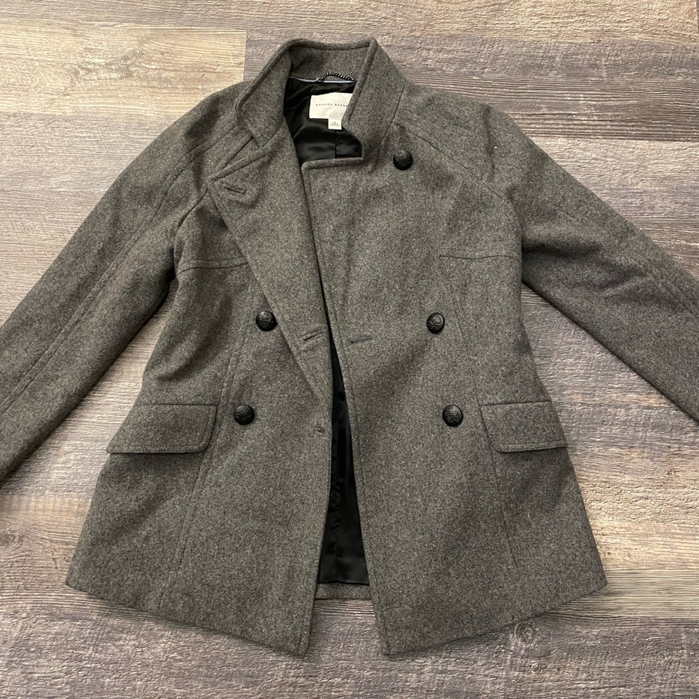 Banana Republic Size S Gray Peacoat